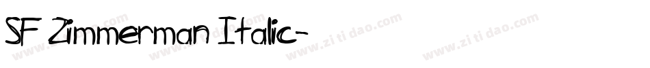 SF Zimmerman Italic字体转换
